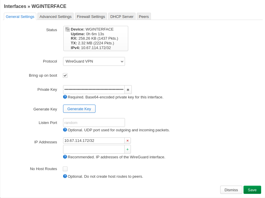screenshot of LEDE interfaces page