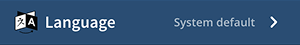 Language setting set to System default.