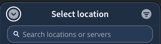Active search input field in the Select location view.